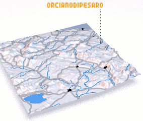 3d view of Orciano di Pesaro