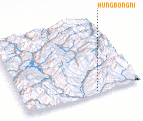 3d view of Hŭngbong-ni