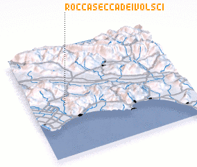 3d view of Roccasecca dei Volsci