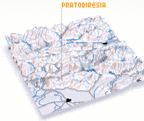 3d view of Prato di Resia