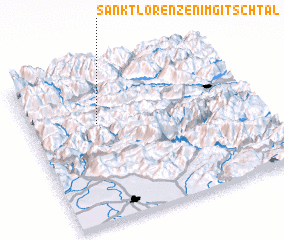 3d view of Sankt Lorenzen im Gitschtal