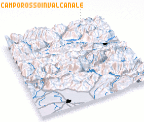 3d view of Camporosso in Valcanale