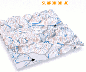 3d view of Slap ob Idrijci