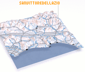 3d view of San Vittore del Lazio