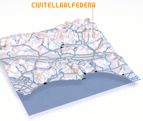 3d view of Civitella Alfedena