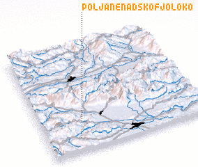 3d view of Poljane nad Škofjo Loko