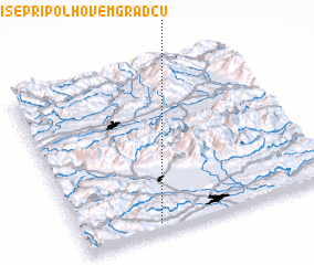 3d view of Briše pri Polhovem Gradcu