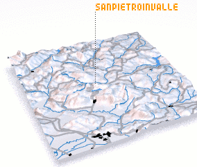 3d view of San Pietro in Valle