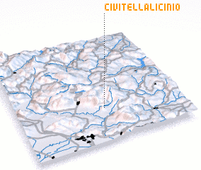 3d view of Civitella Licinio