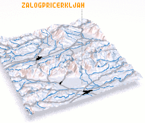 3d view of Zalog pri Cerkljah