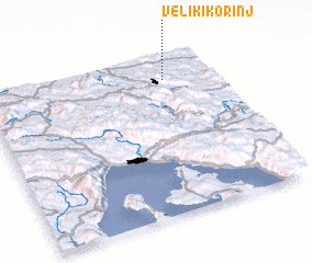 3d view of Veliki Korinj
