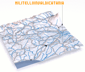 3d view of Militello in Val di Catania