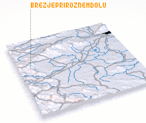 3d view of Brezje pri Rožnem Dolu