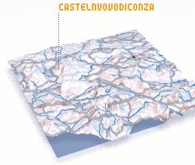 3d view of Castelnuovo di Conza