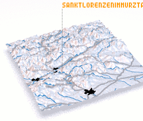 3d view of Sankt Lorenzen im Mürztal