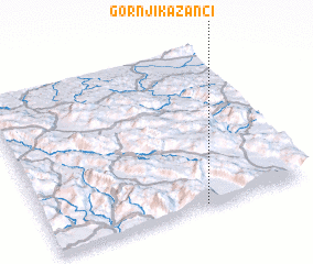 3d view of Gornji Kazanci