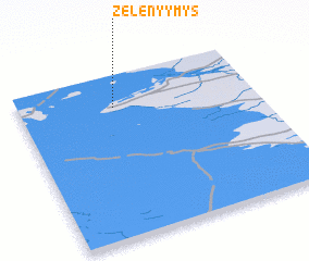 3d view of Zelënyy Mys