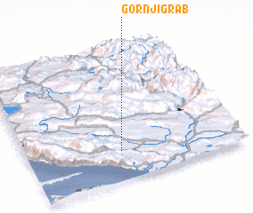3d view of Gornji Grab
