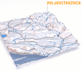 3d view of Polje Ostružnica