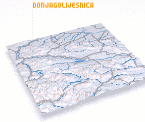 3d view of Donja Goliješnica