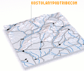 3d view of Kostoľany pod Tribečom