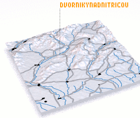 3d view of Dvorníky nad Nitricou