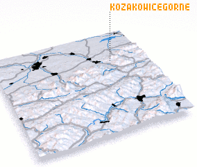 3d view of Kozakowice Górne