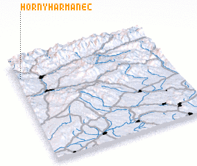 3d view of Horný Harmanec