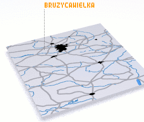 3d view of Brużyca Wielka