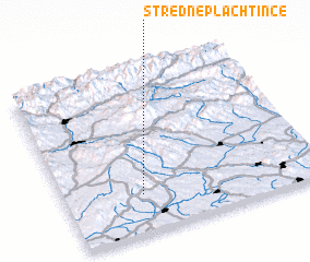 3d view of Stredné Plachtince