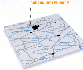 3d view of Dąbrówka Strumiany