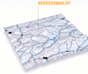 3d view of Krzeszów Dolny