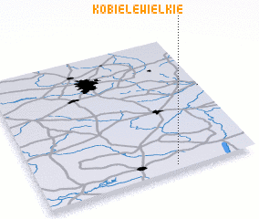 3d view of Kobiele Wielkie