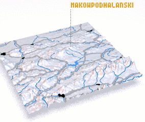 3d view of Maków Podhalański