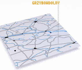 3d view of Grzybów Dolny