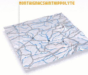 3d view of Montaignac-Saint-Hippolyte