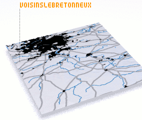 3d view of Voisins-le-Bretonneux