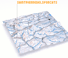 3d view of Saint-Pierre-dels-Forcats