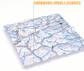 3d view of San Baudilio de Llusanés