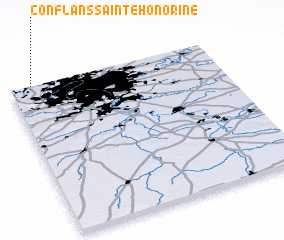 3d view of Conflans-Sainte-Honorine