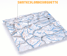 3d view of Sainte-Colombe-sur-Guette