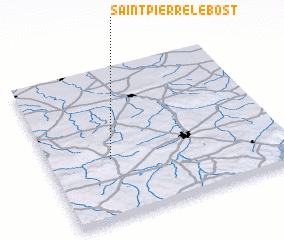 3d view of Saint-Pierre-le-Bost