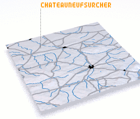 3d view of Châteauneuf-sur-Cher