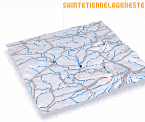 3d view of Saint-Étienne-la-Geneste