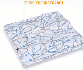 3d view of Teissières-de-Cornet