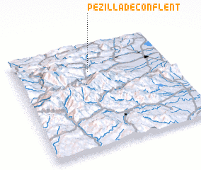 3d view of Pézilla-de-Conflent