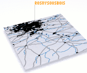 3d view of Rosny-sous-Bois