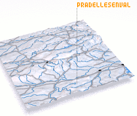 3d view of Pradelles-en-Val