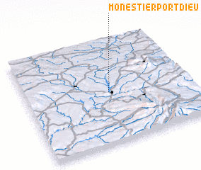 3d view of Monestier-Port-Dieu