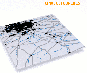 3d view of Limoges-Fourches